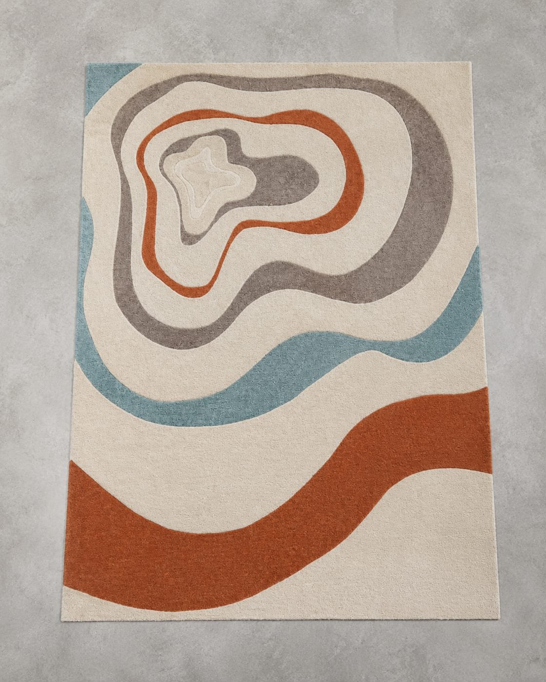 Hand Tufted Modern Irregular Multicolor Layered Carpet