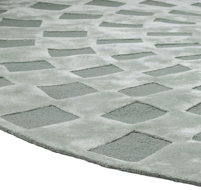 Radial Sunburst Hand-Tufted Wool & Viscose Round Area Rug - Image 5