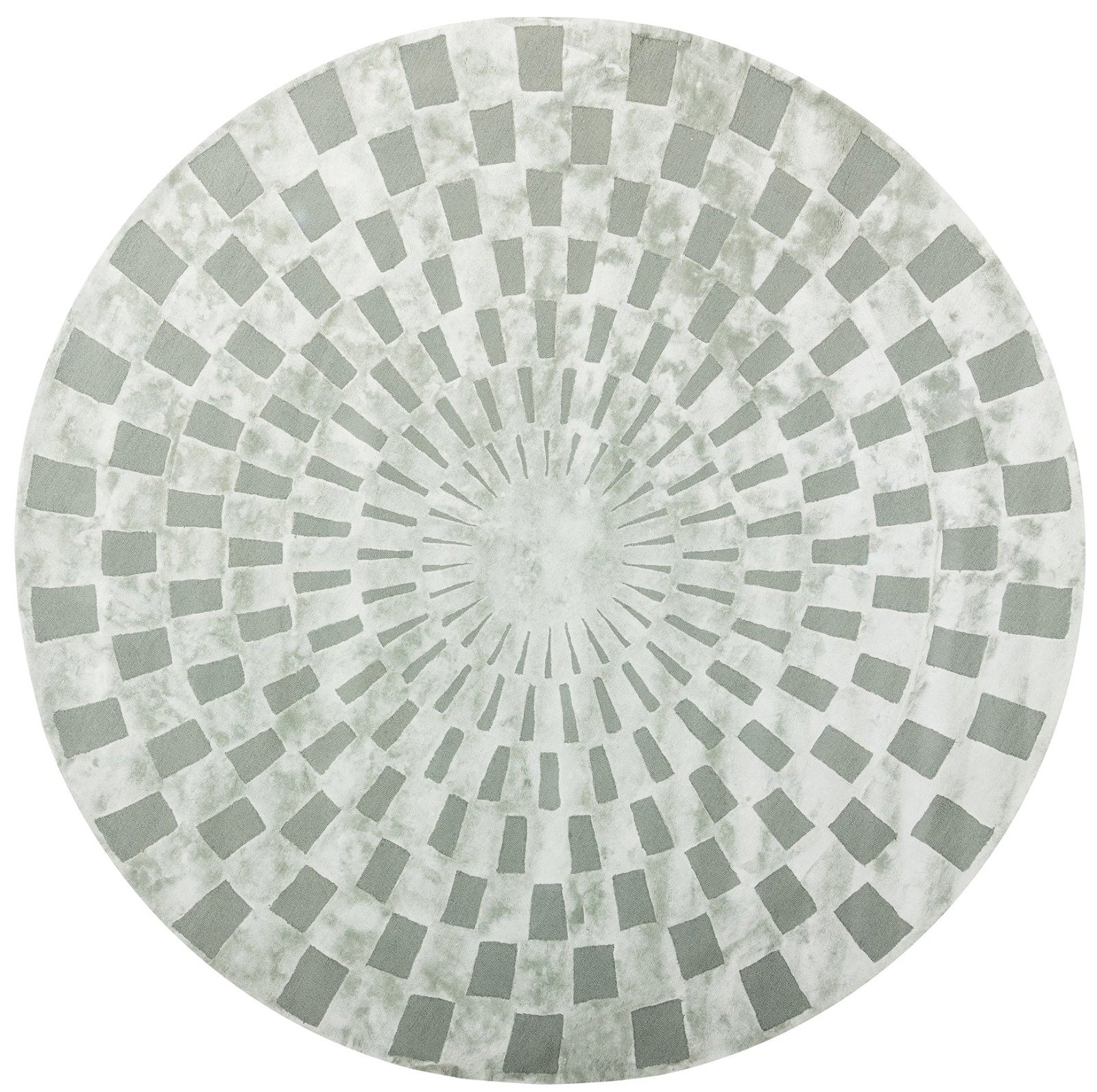 Radial Sunburst Hand-Tufted Wool & Viscose Round Area Rug