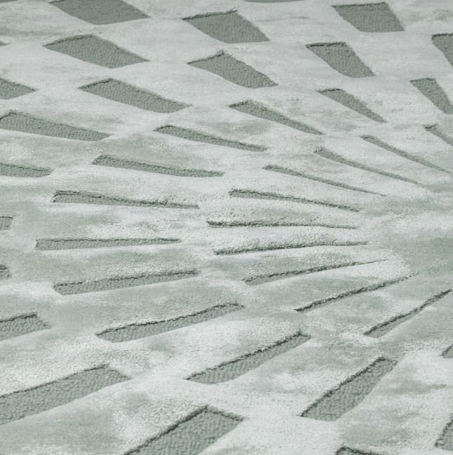 Radial Sunburst Hand-Tufted Wool & Viscose Round Area Rug - Image 4